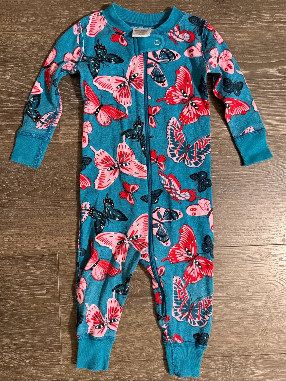 Hanna Andersson Teal Butterfly Pajamas